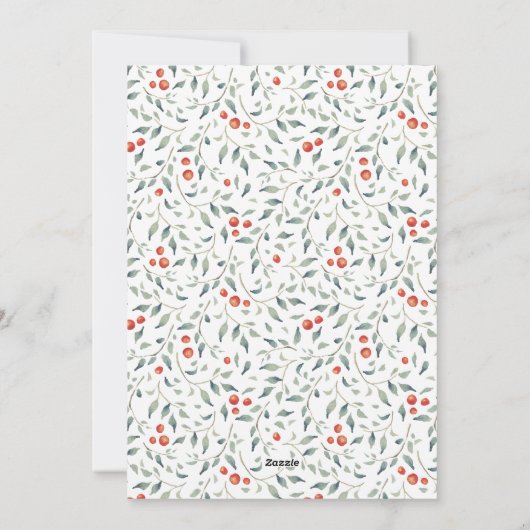 Rustic Ribbon Evergreen Photo Christmas Holiday Feestdagenkaart (Achterkant)