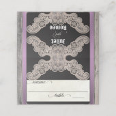 Rustic Ribbon & Lace - Lavendel Plaatskaartje (Buitenkant ongevouwen)