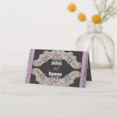 Rustic Ribbon & Lace - Lavendel Plaatskaartje (Achterkant)