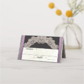 Rustic Ribbon & Lace - Lavendel Plaatskaartje (Voorkant)