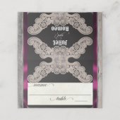 Rustic Ribbon & Lace - Pruim Plaatskaartje (Buitenkant ongevouwen)