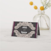 Rustic Ribbon & Lace - Pruim Plaatskaartje (Achterkant)
