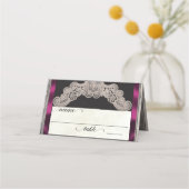 Rustic Ribbon & Lace - Pruim Plaatskaartje (Voorkant)