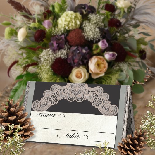 Rustic Ribbon & Lace - Salie Plaatskaartje