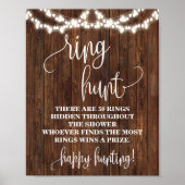 Rustic Ring Hunt Game Vrijgezellenfeest Weddenscha Poster (Voorkant)