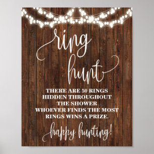 Rustic Ring Hunt Game Vrijgezellenfeest Weddenscha Poster