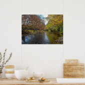 Rustic River Stream laat Natuur fotografie achter Poster (Keuken)