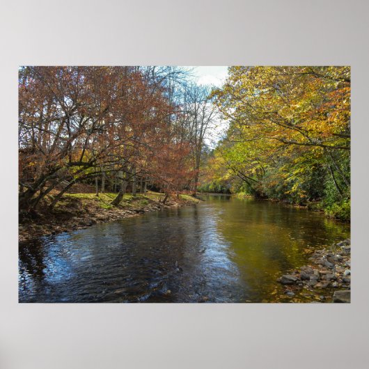 Rustic River Stream laat Natuur fotografie achter Poster (Voorkant)