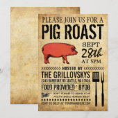  Rustic Roast Invitation II Kaart (Voorkant / Achterkant)