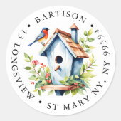 Rustic Robin Bird Box Label | Watercolour Nature (Voorkant)