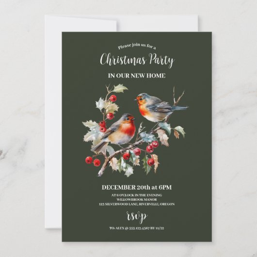 Rustic Robin Kerstfeest Kaart (Voorkant)