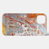 Rustic Rock Gold Marble Texture Custom Initialen Case-Mate iPhone Case (Achterkant (horizontaal))