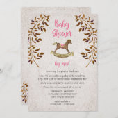 Rustic Rocking Horse baby shower per post Kaart (Voorkant / Achterkant)