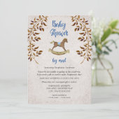 Rustic Rocking Horse boy baby shower per post Kaart (Staand voorkant)