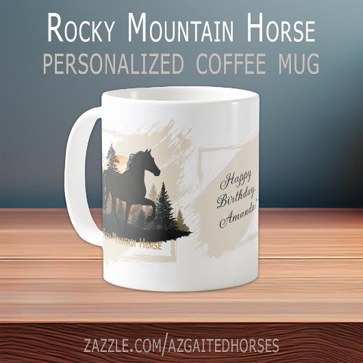 Rustic Rocky Mountain Horse Silhouette Personalise Koffiemok
