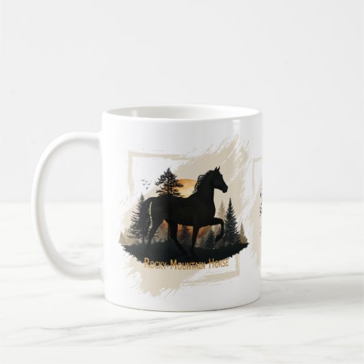 Rustic Rocky Mountain Horse Silhouette Personalise Koffiemok (Links)
