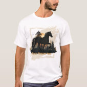 Rustic Rocky Mountain Horse Silhouette Zonsonderga T-shirt (Voorkant)