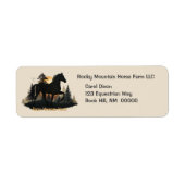 Rustic Rocky Mountain Horse Sunset Adresetiketten Etiket (Voorkant)