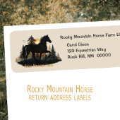 Rustic Rocky Mountain Horse Sunset Adresetiketten Etiket