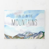 Rustic Rocky Mountain | Illustratief huwelijk Drieluik Uitnodiging (Cover)