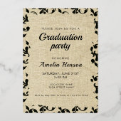 Rustic Rococo Afstuderen het Afstuderen van de Fot Folie Uitnodiging (Achterkant)