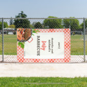 Rustic Rode Barbecue Baby Shower Welkom Spandoek (Insitu)
