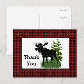 Rustic Rode Buffalo Plaid met Eland Bedankt Briefkaart (Voorkant / Achterkant)