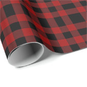 Rustic Rode Buffalo Plaid met Silhouet van Eland Cadeaupapier (Rol Hoek)