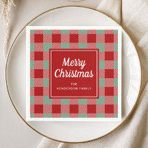 Rustic Rode Geruite Vrolijk Kerstfeest