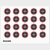 Rustic Rode Gingham Ik Doe BBQ Bruiloft Ronde Sticker (Vel)