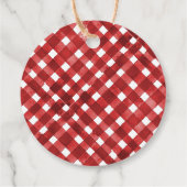 Rustic Rode Gingham Noël Bedankjes Labels (Achterkant)