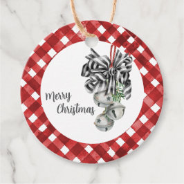 Rustic Rode Gingham Noël Bedankjes Labels