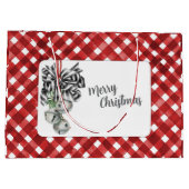 Rustic Rode Gingham Noël Groot Cadeauzakje (Achterkant)