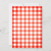 Rustic Rode Gingham Plaid BBQ Baby Shower Kaart (Achterkant)