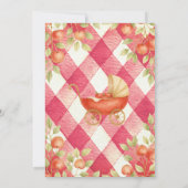 Rustic Rode Gingham Waslijn Appel Baby Shower Kaart (Achterkant)