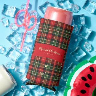 Rustic Rode Groen Tartan Kerst Plaid MH26 Seltzer Blikjeskoeler