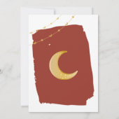 Rustic Rode Halve Maan Ramadan Iftar Kaart (Achterkant)