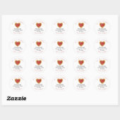 Rustic Rode Hart Koekje Productnaam Ronde Sticker (Vel)