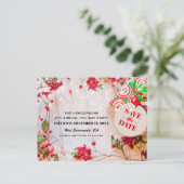 Rustic Rode Kerstfeest Save the Date Aankondigingskaart (Staand voorkant)