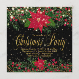 Rustic Rode Kerstster Kerstfeest Kaart