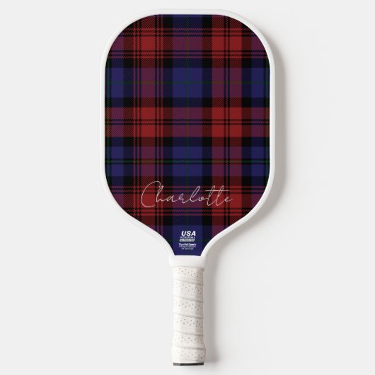Rustic Rode Paars MacLachlan Plaid Tartan Pickleball Paddle (Voorkant)