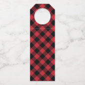 Rustic Rode Plaid Merry and Bright Flessenhanger (Achterkant)