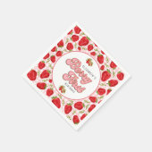 Rustic Rode Strawberry Pattern Meisje Bessen Eerst Servet (Hoek)