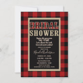 Rustic Rode Zwart Buffalo Plaid Bruiloftsfeest Kaart (Voorkant)