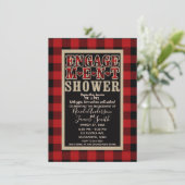 Rustic Rode Zwart Buffalo Plaid Trouw Bruiloft Kaart (Staand voorkant)