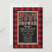 Rustic Rode Zwart Buffalo Plaid Trouw Bruiloft Kaart (Voorkant)