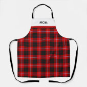 Rustic Rode Zwart Wit Tartan Schotse Schort (Voorkant)