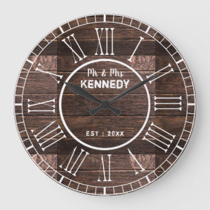 Rustic Roman Numeral Barn Wood Wedding Grote Klok