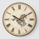 RUSTIC ROMAN NUMERALS HORSE GROTE KLOK (Voorkant)