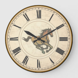 RUSTIC ROMAN NUMERALS HORSE GROTE KLOK